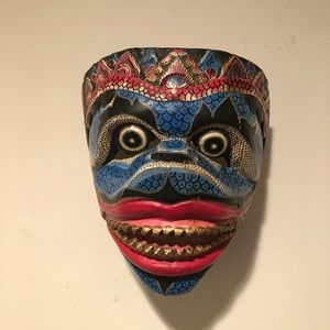 COLORFUL WOODEN HANDMADE MONKEY FACE MASK